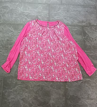 BONITA Bluse, Gr. XXL, pink, Blumenmuster