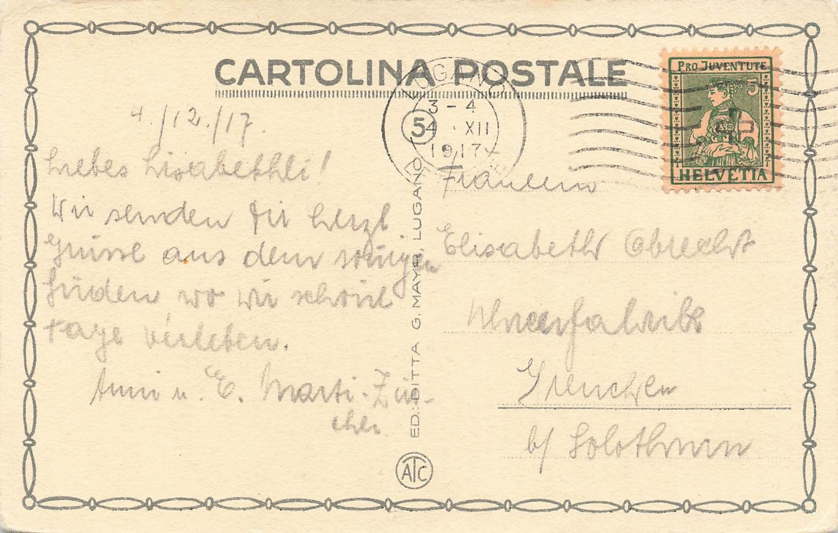 Cartoline postali: Lugano – Usato da Biasca venduto da Blenio71 1