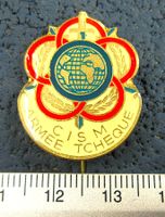 CISM ARMEE TCHEQUE  MILTARY ANSTECKNADEL GLASIERT VINTAGE