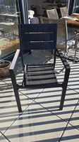 6x chaises d'extérieur noir