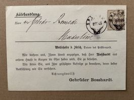 1888 Zunr. 58Ab Beleg Vertreteranzeige Spülgen - Madulein
