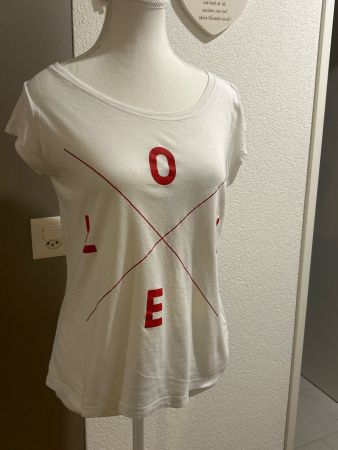 Kurzarm Shirt weiss von Lola Fred  Gr.  S