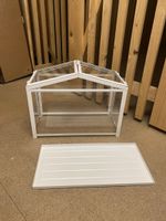 Pflanzenhaus aus Glas und Metall weiss 