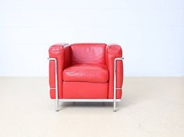 Cassina Corbusier LC2 Sessel | Rot Leder | Corbusier