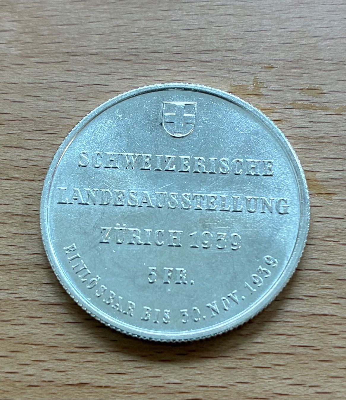 Tutti le monete: 5 Franken 1939 Landi, Silber – Usato da Roggliswil venduto da batho22 1