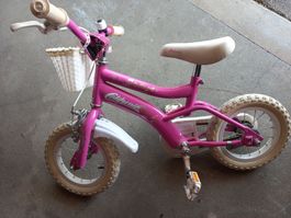Kinderfahrrad pink 12 Zoll Korb Mädchen Vorderradbremse