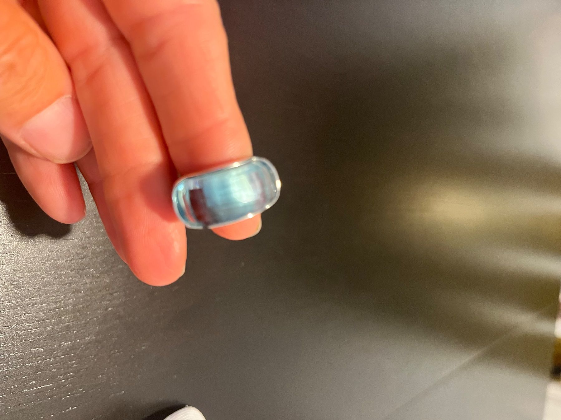 Swarovski Anelli: Swarovski Ring mit blauem Kristall – Usato da Diepoldsau venduto da Soleil0425 1