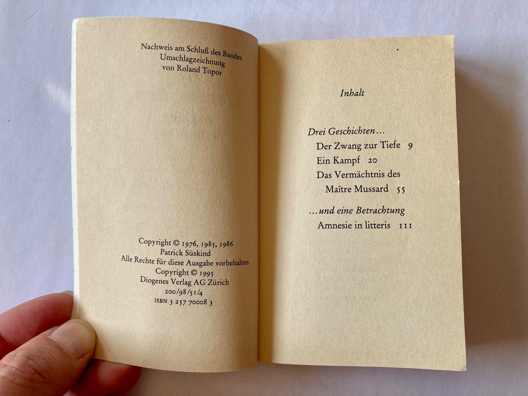 Libri: Drei Geschichten - Patrick Süsskind – Usato da Bubendorf venduto da Alpenheidi 3