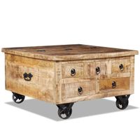 Couchtisch Raues Mangoholz 70x70x40 cm - Gratisversand