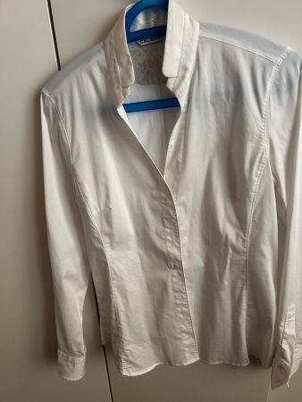 Bluse CALIBAN weiss Grösse 36 raffiniert Zustand