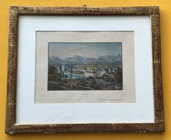Thun altkolorierte Aquatinta, Stich von Henry Fuesli 1830
