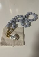 Vintage Aquamarin Collier mit Barokperle
