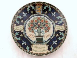 Jugendstil Keramik Platte Rozenburg Den Haag Assiette