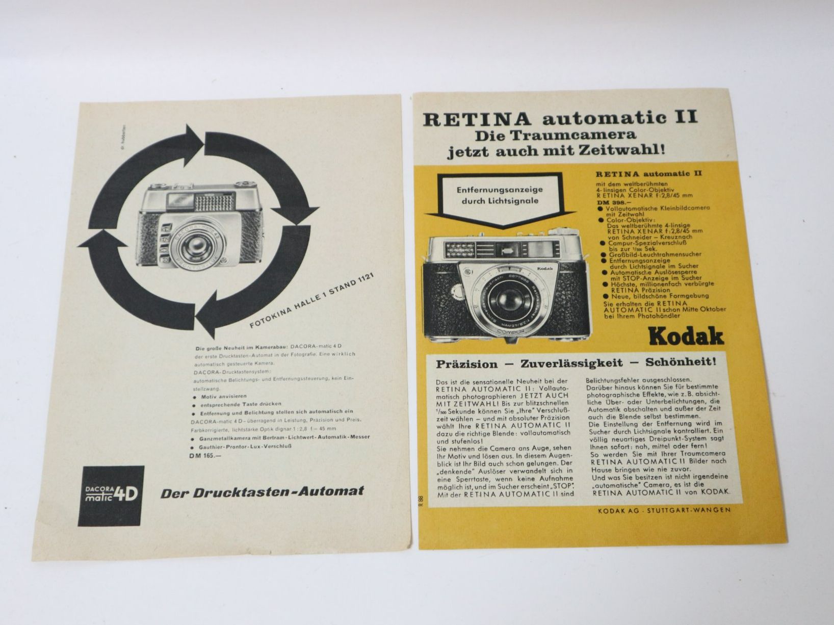 Poster & Bilder: 2x Orig. Werbung, Kodak + Dacora – Gebraucht aus Eschenbach SG von Astalavista