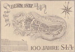 Ansichtskarte 100 Jahre SIA (1837-1937), Stadtplan von Bern