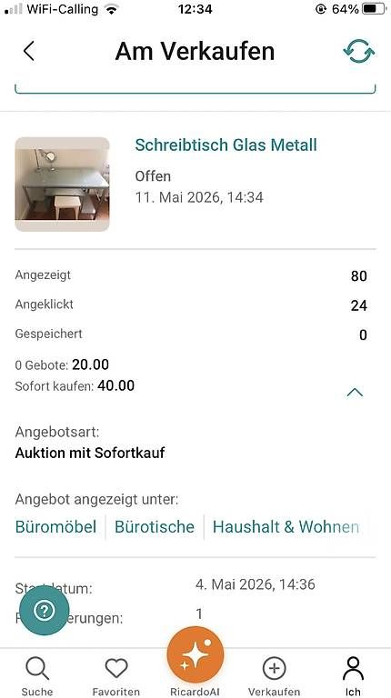 Scrivanie: Schreibtisch Glas Metall – Usato da Zürich venduto da love68