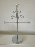 Modischer Schmuckständer, Silber und Glas