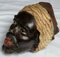 AFRIKANER Kopf Keramik, Länge 18.5 cm / Höhe 13 cm, um 1900