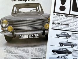 Simca Cars - 3 alte Werbungen / Anciennes publicités 1966/69