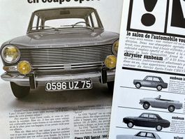 Simca Cars - 3 alte Werbungen / Anciennes publicités 1966/69