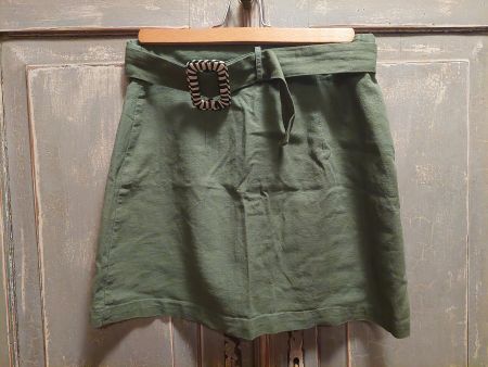 Coffee Bean . Minirock Rayon/Leinen - S