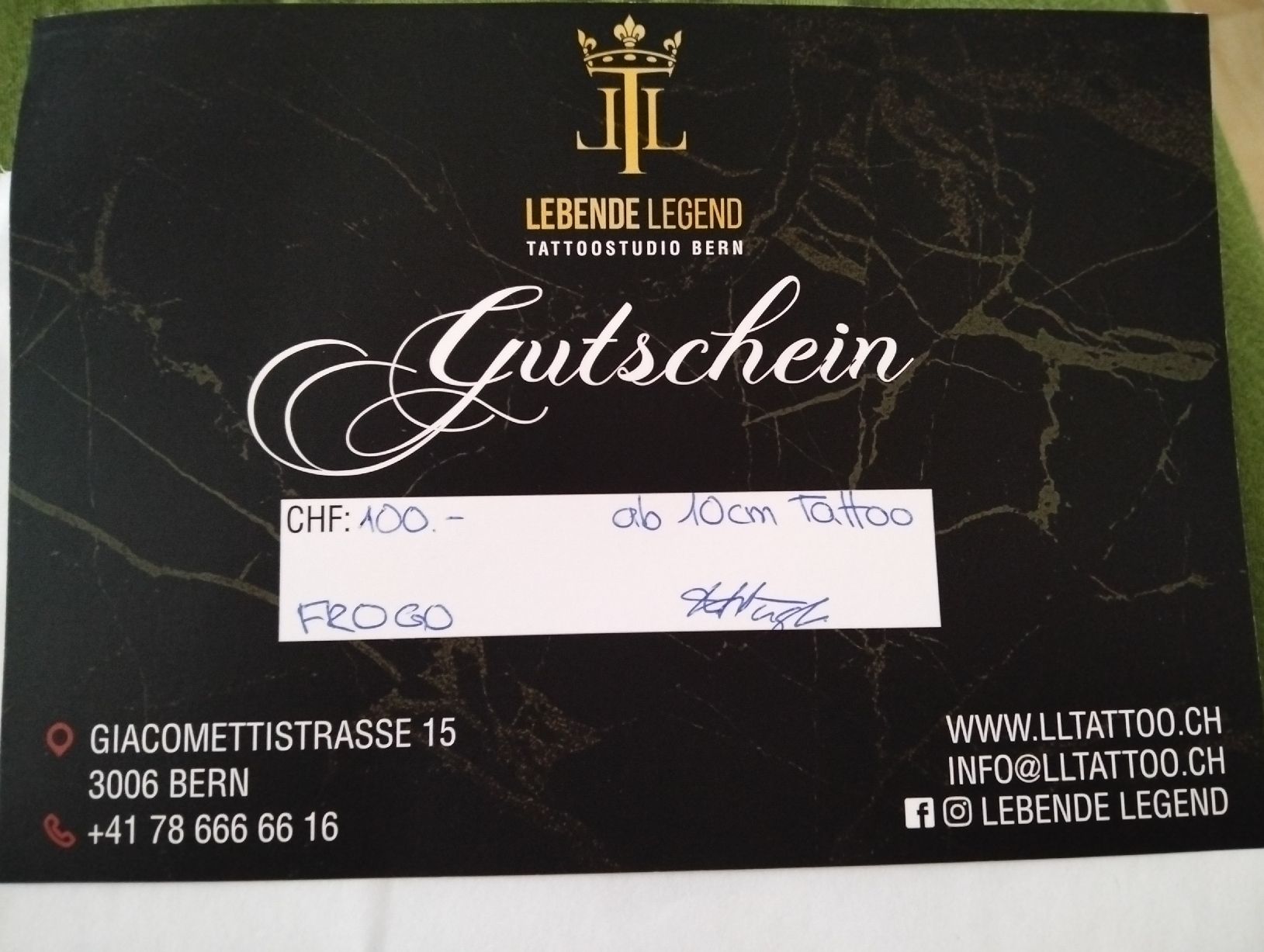 Gutscheine: Gutschein Lebende Legend Bern – Neu und originalverpackt aus Bern von Claudia.W1998 1