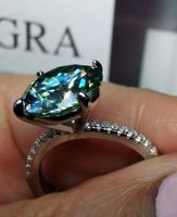 Bague argent avec diamant de moissanite de 5 ct certifié GRA