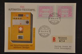 ATM 2 26.6.78 FDC Zürich mit Letzttag ATM A1