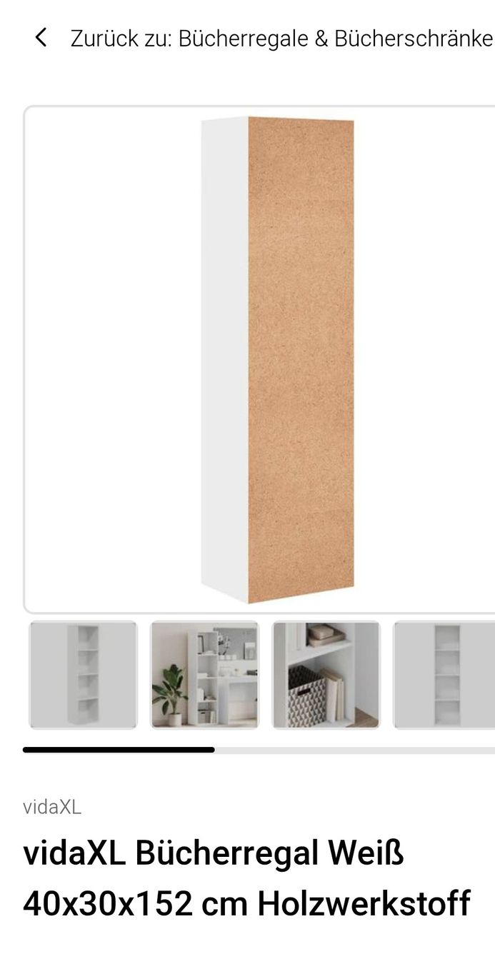 Vidaxl Scaffali: Bücherregal weiss 40x30x152 cm – Nuovo e nell'imballaggio originale da Weggis venduto da Rkamala 2