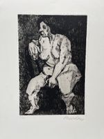 Radierung / weiblicher AKT von MAX HELLSTERN      (ID B5903)