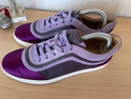 BALLY 39,5 Sneakers Loafers Suede Leder Burgund /NP470CHF