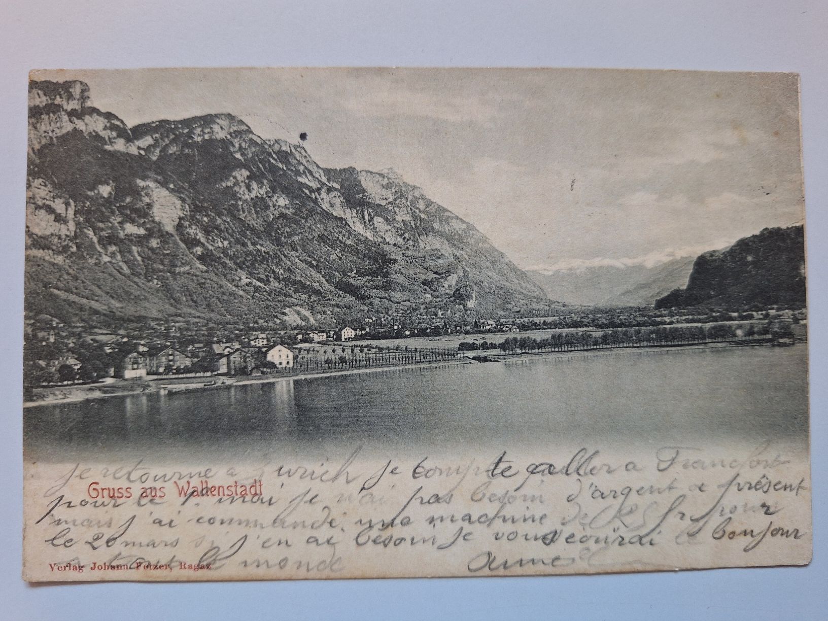 Ansichtskarten: Gruss aus Wallenstadt 1904 – Gebraucht aus Sargans von nicsam1815