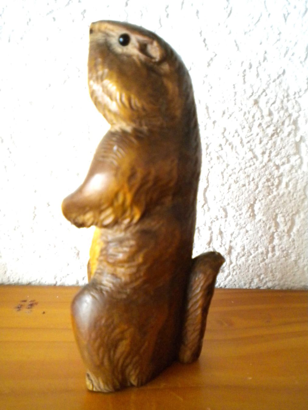 Statuette: Murmeltier Holzfigur, Handgeschnitzt, mit Glasaugen – Usato da Bad Zurzach venduto da sudussli 1