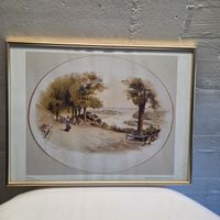 Altes Bild "Richmond from the Terrace", gerahmt, Vintage..
