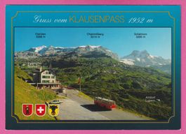Gruss vom Klausenpass 1952m mit älterem Car