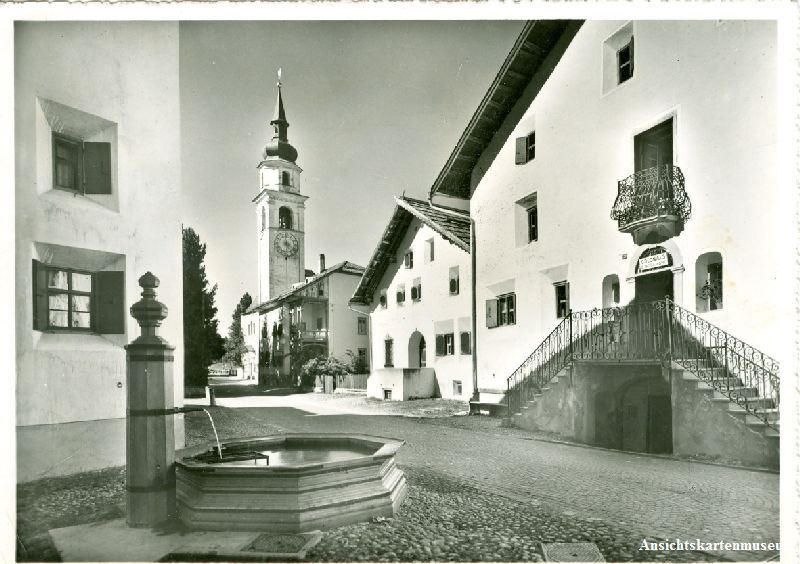 Cartoline postali: Bever - Dorfpartie + 1952 – Usato da Emmenbrücke venduto da teestube