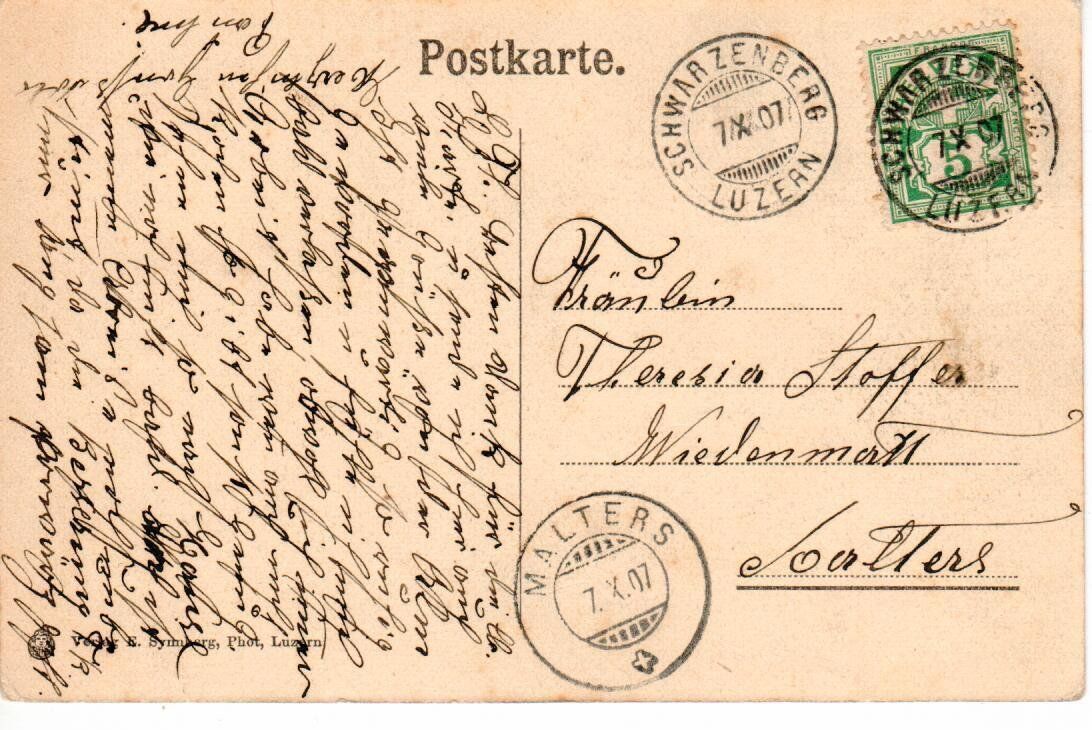 Cartoline postali: Eigenthal, Grossmuttertanne 1907 – Usato da Wolhusen venduto da Curver9 1