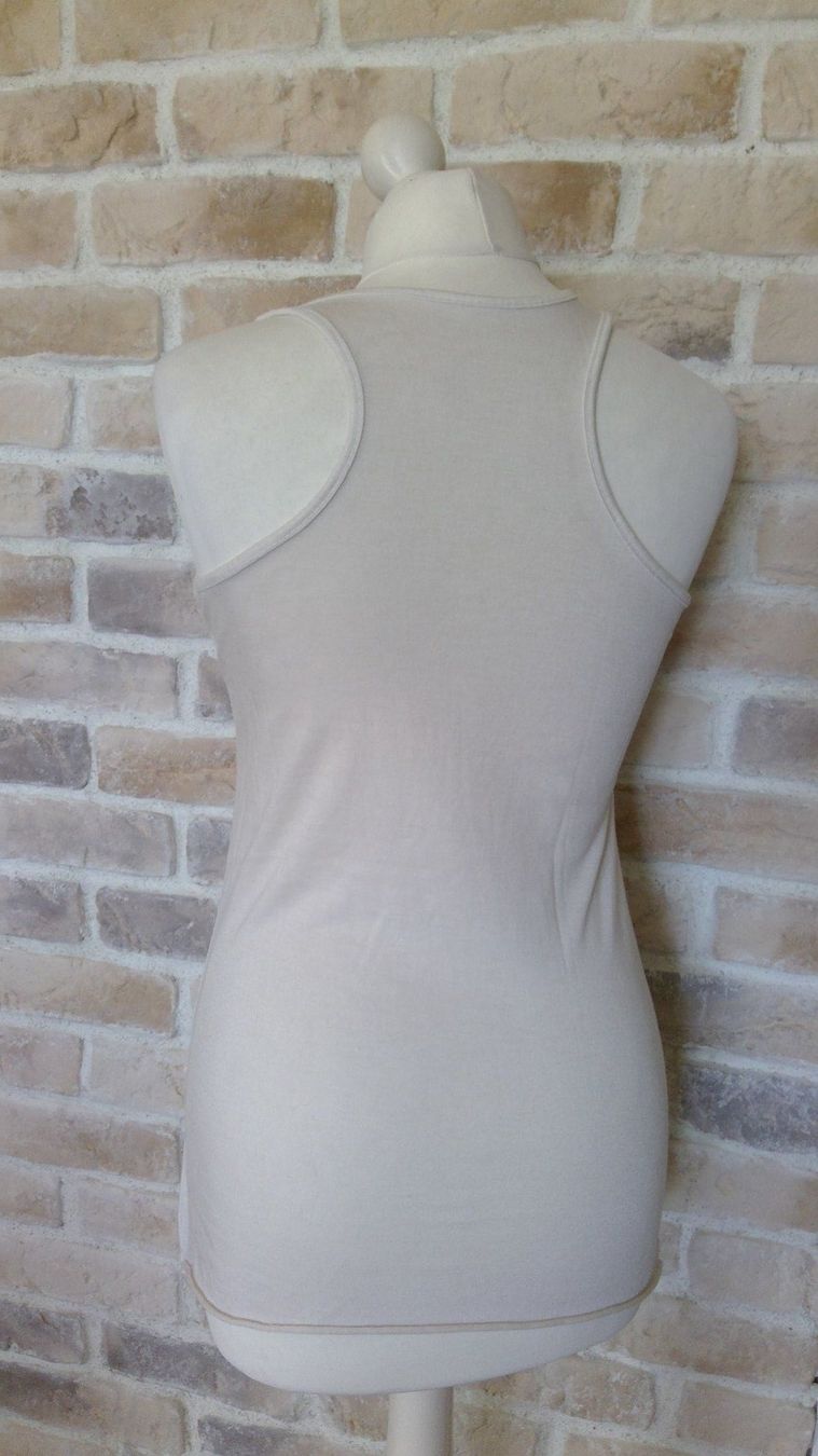 Top: Top débardeur beige, taille 2/M, polyester & viscose – Usato da Agiez venduto da chouchanelle 3