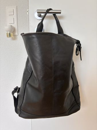 Damenrucksack schwarz Naturleder