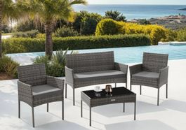 Rattan Gartenset Palese grau