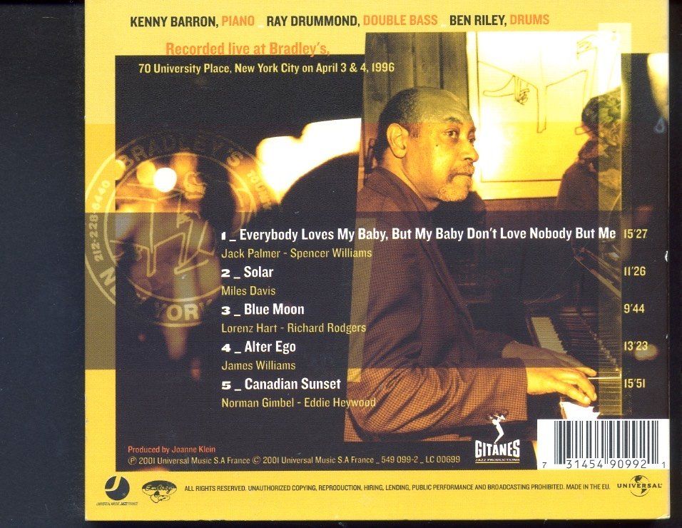 CD: Live At Bradley's - Kenny Barron – Usato da Delémont venduto da MaxPlan 1