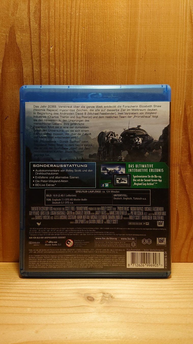 Tutti i DVDs: PROMETHEUS Dunkle Zeichen Blu-Ray – Usato da Wilderswil venduto da Exebub 1