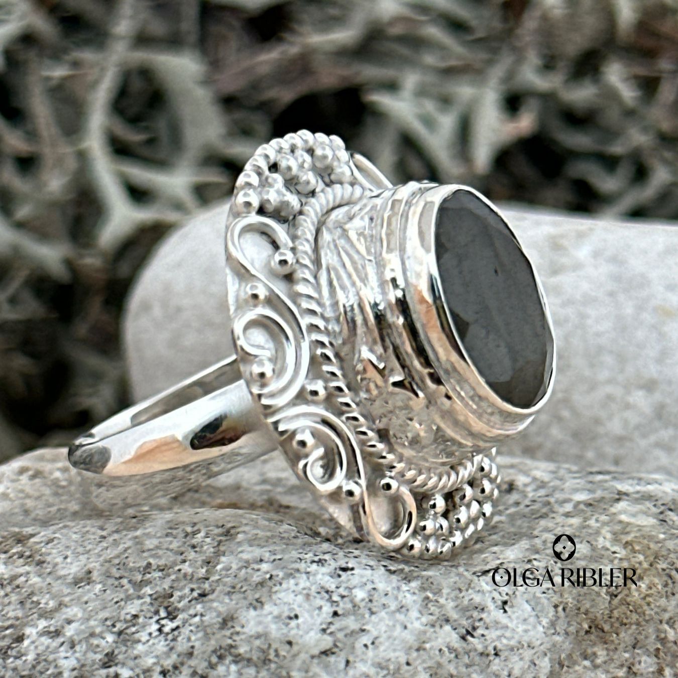 Olga Ribler Anelli: Labradorit Ring Sterling Silber 28 Gramm Ringgrösse 60 – Nuovo (secondo la descrizione) da Luzern venduto da Schmuckoutlet 2