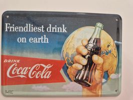 Coca-Cola Blechschild, Vintage Stil, Top Zustand! Postkarte