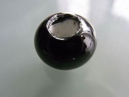 Rondelle Perle Porzellan schwarz 15x12mm