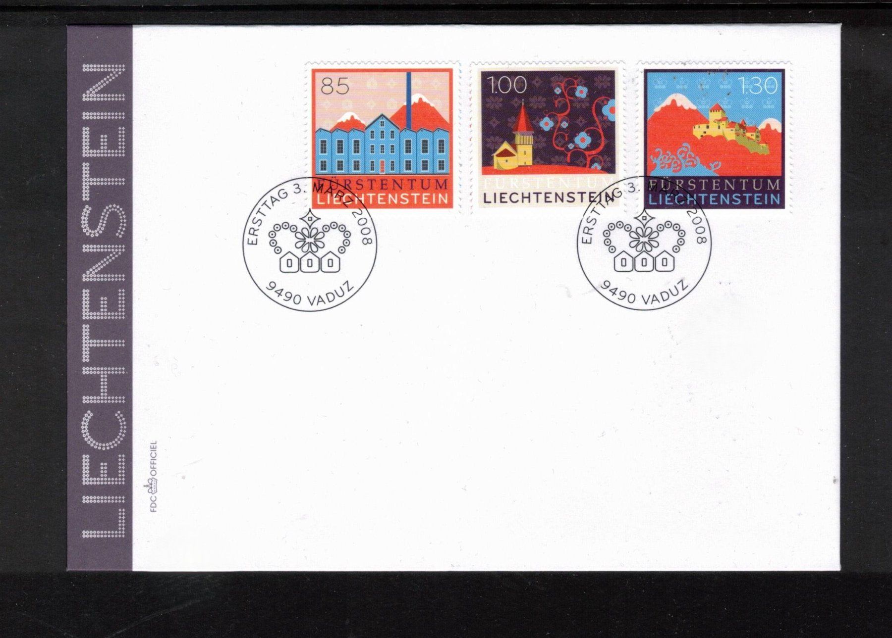 Tutti i francobolli: 2008 FDC Marke Liechtenstein  aus ABO – Usato da Rheinau venduto da loxis