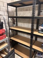 Regal Metall schwarz Bretter Holz 5 Etagen gebraucht