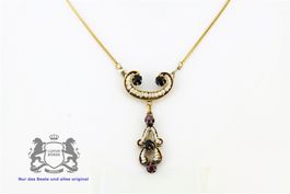 Antikes Collier in 14K Gelbgold Saphir *S533