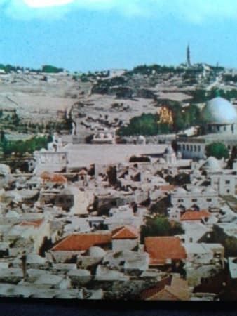 Cartoline postali: OLD JERUSALEM with Mt. Olives 1950er J. – Usato da Schaffhausen venduto da vintageworld 2