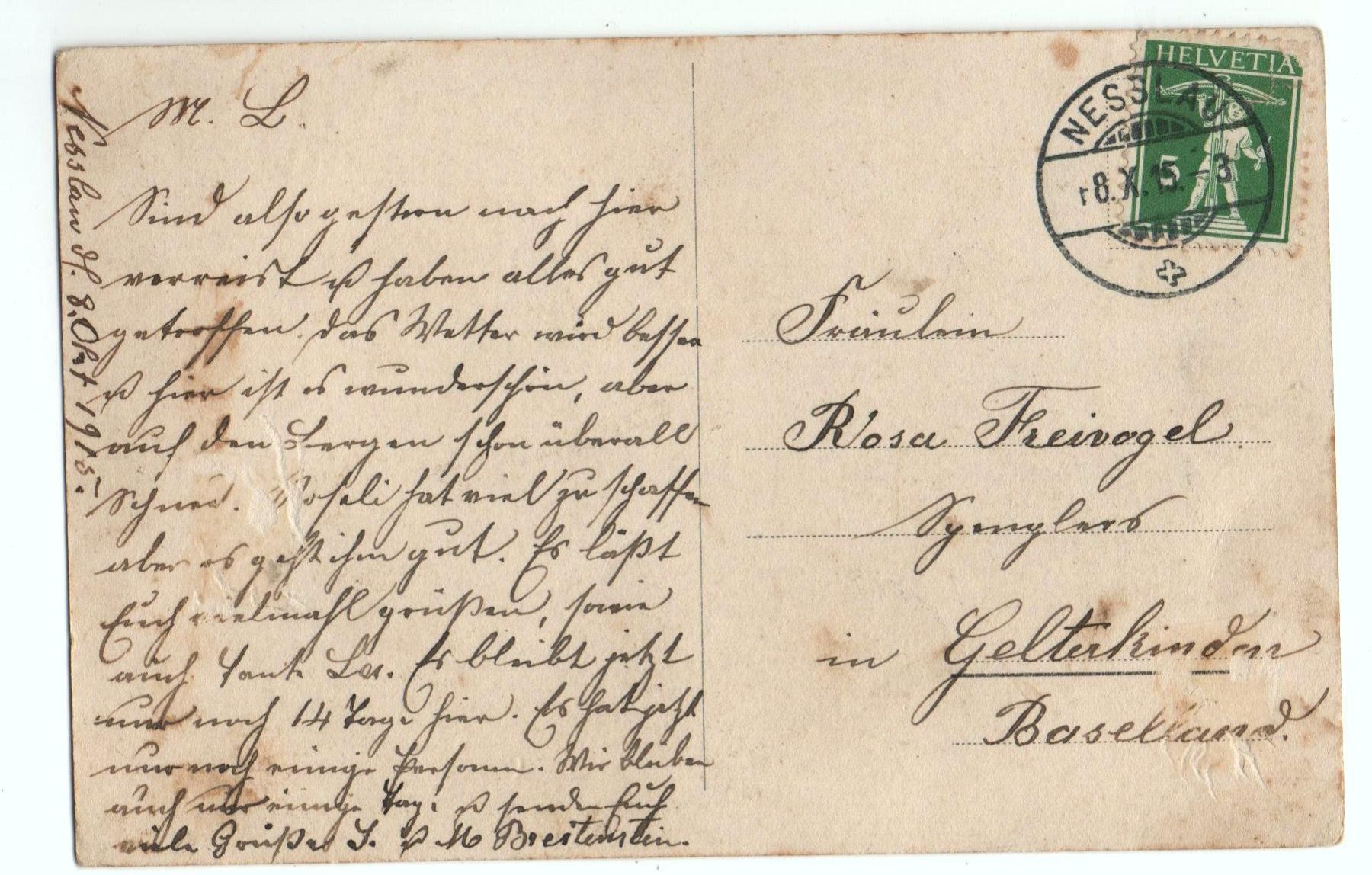 Cartoline postali: NESSLAU Pension Alpenblick – Usato da Jona venduto da philajona 1